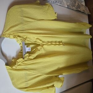 Liz Claiborne Yellow Dotted Blouse